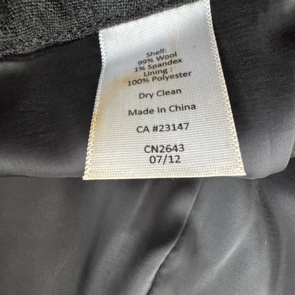 Talbots Black Marzotto Italian Wool Blend Beaded Hem Ankle Pants Size 10 - Picture 6 of 8